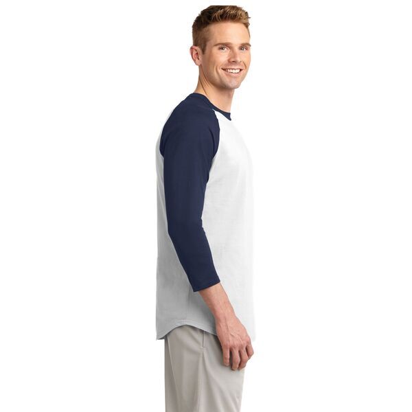 Sport-Tek® Cotton Colorblock 3/4 Sleeve Raglan Men's Jersey