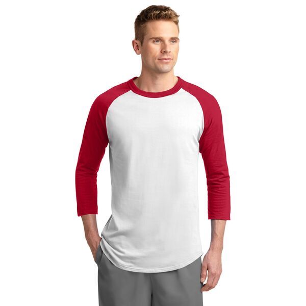 Sport-Tek® Cotton Colorblock 3/4 Sleeve Raglan Men's Jersey
