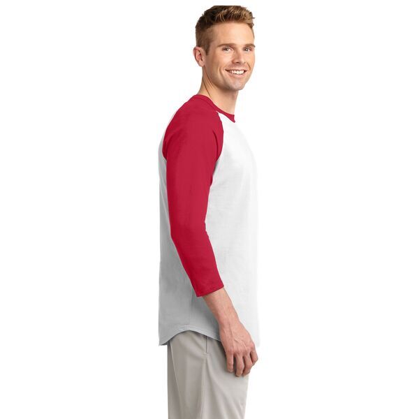Sport-Tek® Cotton Colorblock 3/4 Sleeve Raglan Men's Jersey
