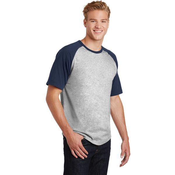 Sport-Tek® Cotton Colorblock Raglan Men's Tee