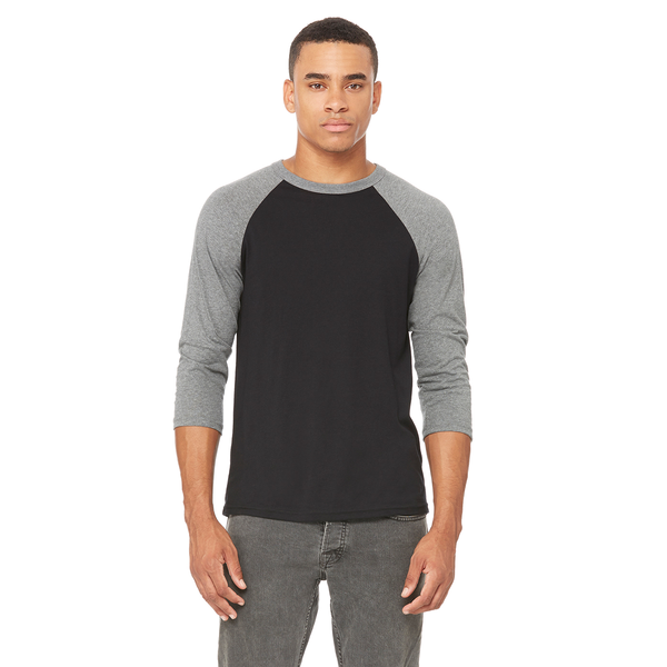 Bella + Canvas® Poly Cotton Unisex Baseball 3/4-Sleeve Tee