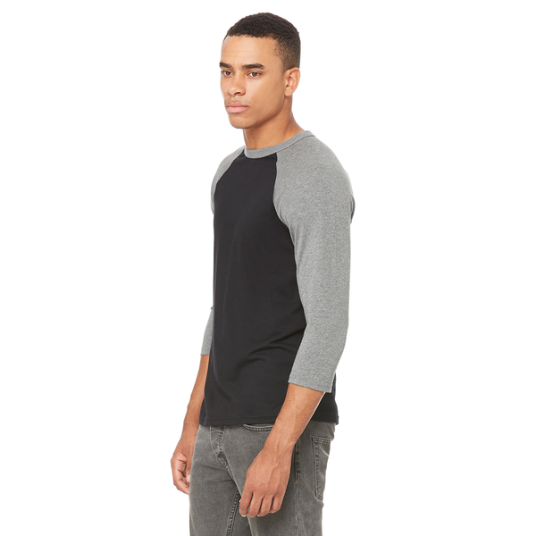 Bella + Canvas® Poly Cotton Unisex Baseball 3/4-Sleeve Tee