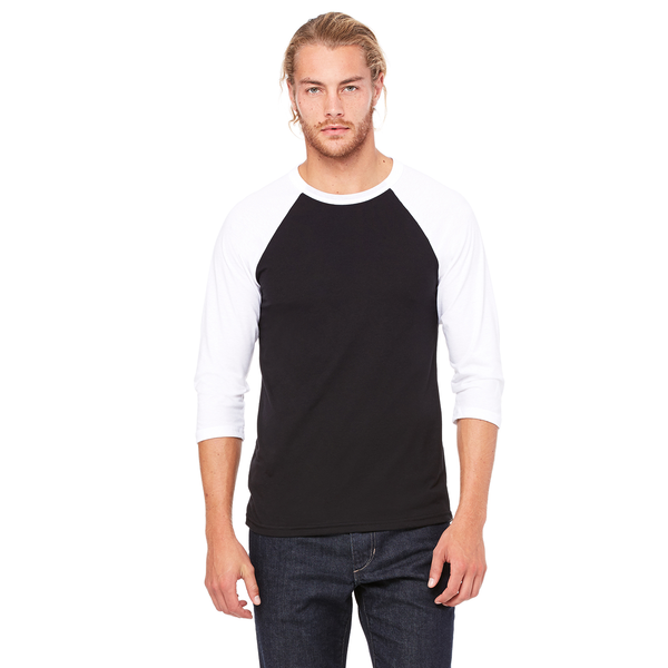 Bella + Canvas® Poly Cotton Unisex Baseball 3/4-Sleeve Tee