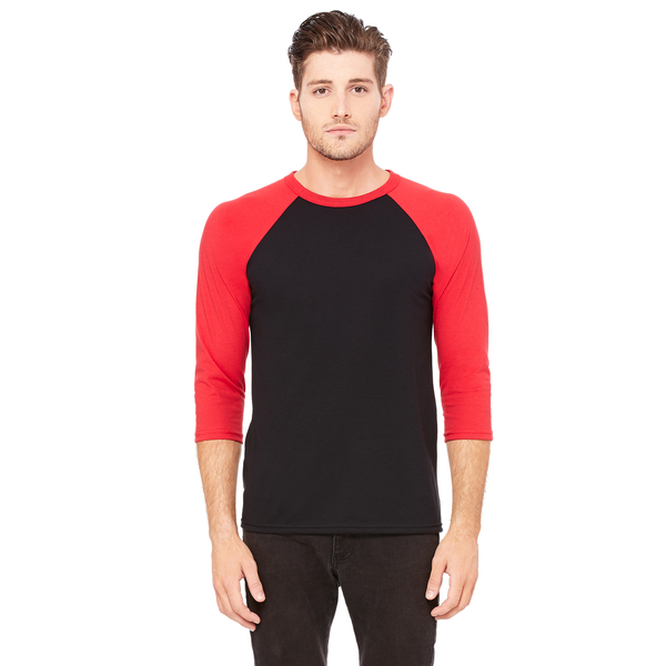 Bella + Canvas® Poly Cotton Unisex Baseball 3/4-Sleeve Tee