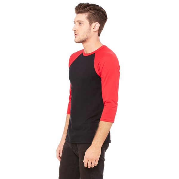 Bella + Canvas® Poly Cotton Unisex Baseball 3/4-Sleeve Tee