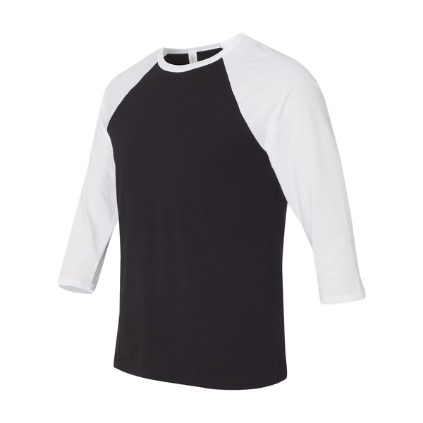 Bella + Canvas® Poly Cotton Unisex Baseball 3/4-Sleeve Tee