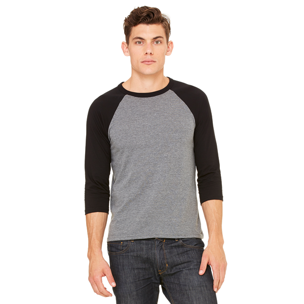 Bella + Canvas® Poly Cotton Unisex Baseball 3/4-Sleeve Tee