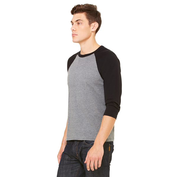Bella + Canvas® Poly Cotton Unisex Baseball 3/4-Sleeve Tee