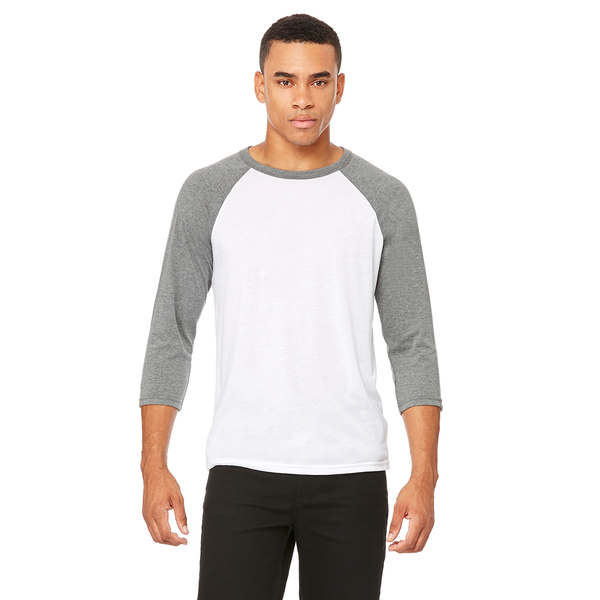Bella + Canvas® Poly Cotton Unisex Baseball 3/4-Sleeve Tee