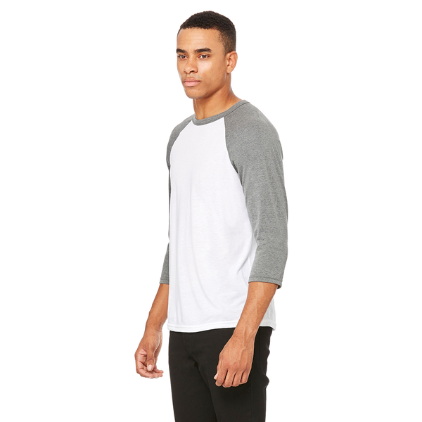Bella + Canvas® Poly Cotton Unisex Baseball 3/4-Sleeve Tee