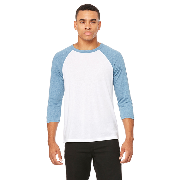 Bella + Canvas® Poly Cotton Unisex Baseball 3/4-Sleeve Tee