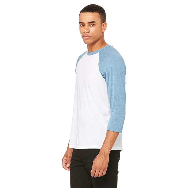 Bella + Canvas® Poly Cotton Unisex Baseball 3/4-Sleeve Tee