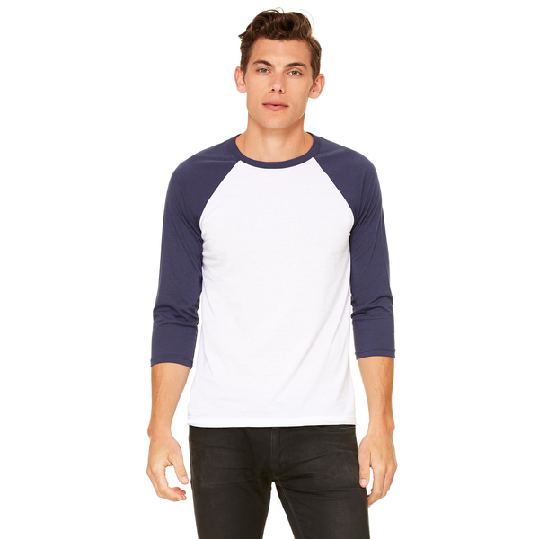 Bella + Canvas® Poly Cotton Unisex Baseball 3/4-Sleeve Tee