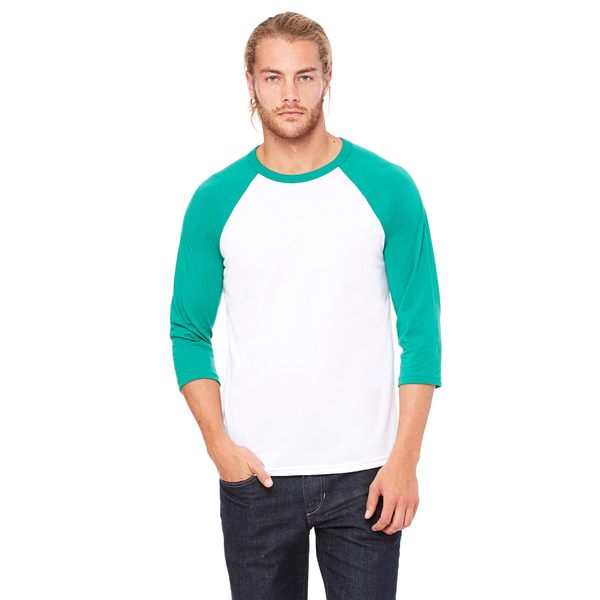 Bella + Canvas® Poly Cotton Unisex Baseball 3/4-Sleeve Tee