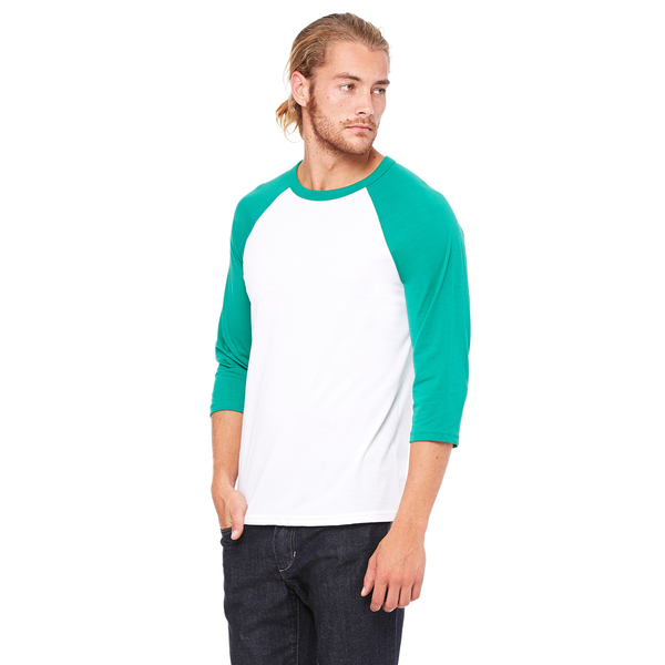 Bella + Canvas® Poly Cotton Unisex Baseball 3/4-Sleeve Tee