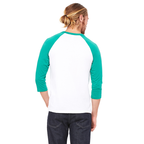 Bella + Canvas® Poly Cotton Unisex Baseball 3/4-Sleeve Tee