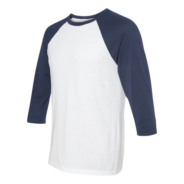 Bella + Canvas® Poly Cotton Unisex Baseball 3/4-Sleeve Tee