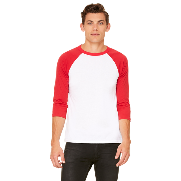 Bella + Canvas® Poly Cotton Unisex Baseball 3/4-Sleeve Tee