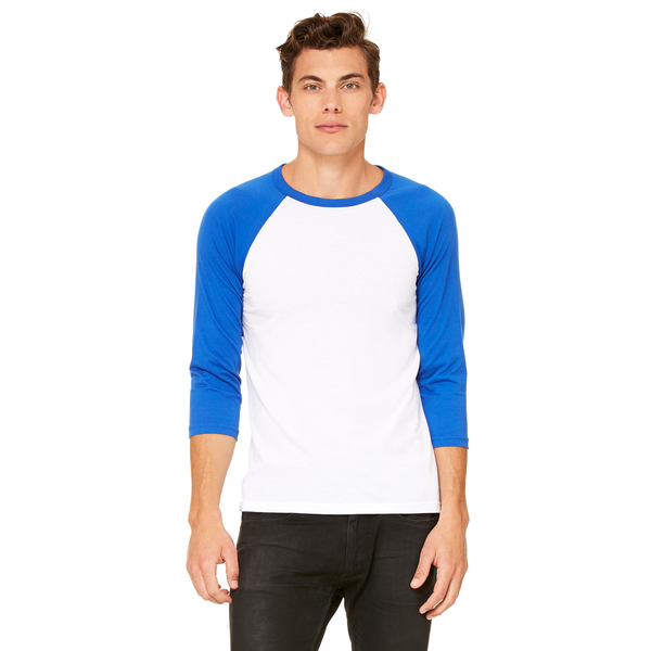 Bella + Canvas® Poly Cotton Unisex Baseball 3/4-Sleeve Tee
