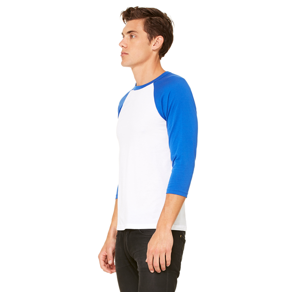 Bella + Canvas® Poly Cotton Unisex Baseball 3/4-Sleeve Tee