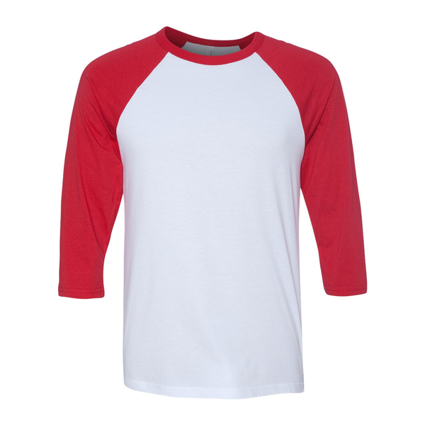 Bella + Canvas® Poly Cotton Unisex Baseball 3/4-Sleeve Tee