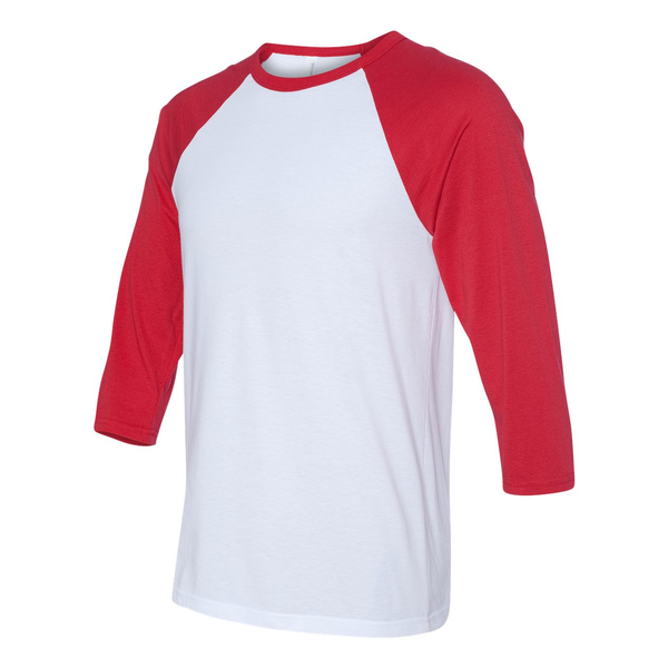 Bella + Canvas® Poly Cotton Unisex Baseball 3/4-Sleeve Tee