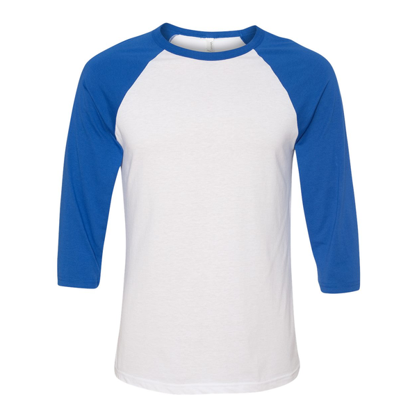 Bella + Canvas® Poly Cotton Unisex Baseball 3/4-Sleeve Tee