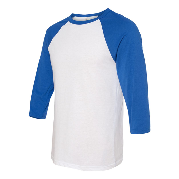 Bella + Canvas® Poly Cotton Unisex Baseball 3/4-Sleeve Tee