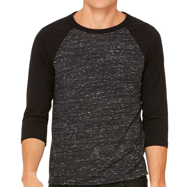 Bella + Canvas® Marbled Unisex Baseball 3/4-Sleeve Tee