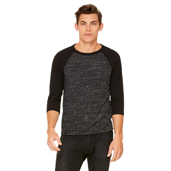 Bella + Canvas® Marbled Unisex Baseball 3/4-Sleeve Tee