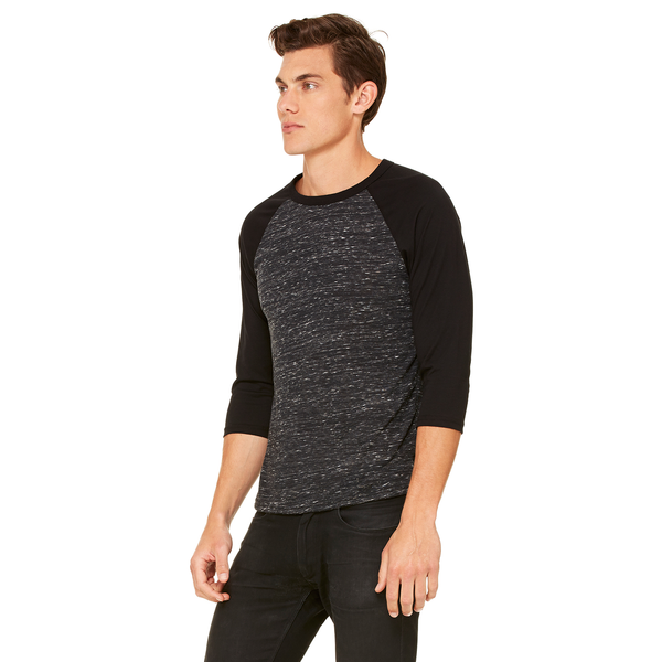 Bella + Canvas® Marbled Unisex Baseball 3/4-Sleeve Tee