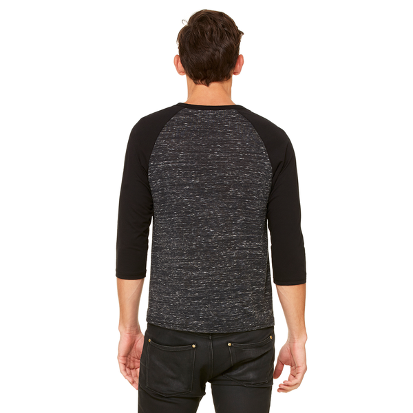 Bella + Canvas® Marbled Unisex Baseball 3/4-Sleeve Tee
