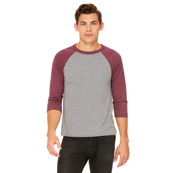 Bella + Canvas® Triblend Unisex Baseball 3/4-Sleeve Tee