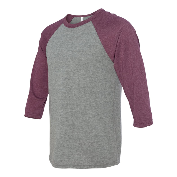 Bella + Canvas® Triblend Unisex Baseball 3/4-Sleeve Tee