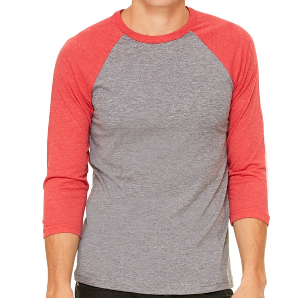 Bella + Canvas® Triblend Unisex Baseball 3/4-Sleeve Tee