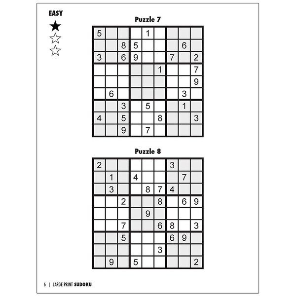 Large Print Sudoku Puzzle Book - Vol. 1