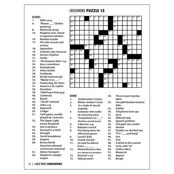 EASY-TO-READ CROSSWORD PUZZLES FOR ADULTS: LARGE-PRINT, MEDIUM