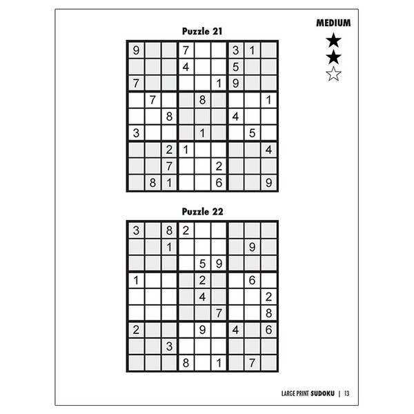Large Print Sudoku Puzzle Book with Pencil - Vol. 2