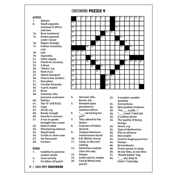 EASY-TO-READ CROSSWORD PUZZLES FOR ADULTS: LARGE-PRINT, MEDIUM-LEVEL *NEW*