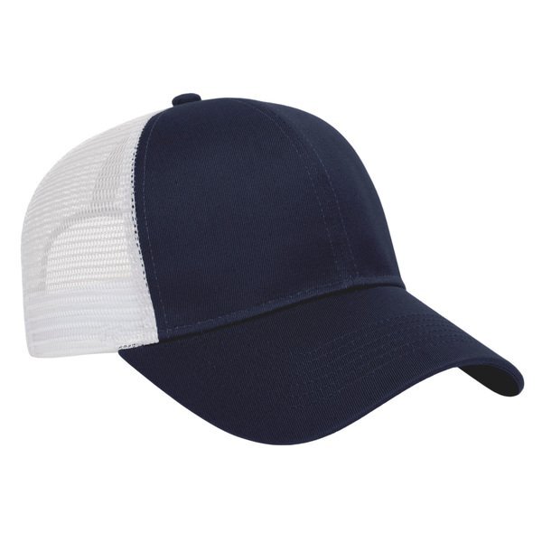 Value Two Tone Cotton Twill Constructed Cap with Mesh Back