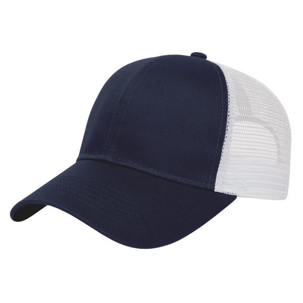 Value Two Tone Cotton Twill Constructed Cap with Mesh Back