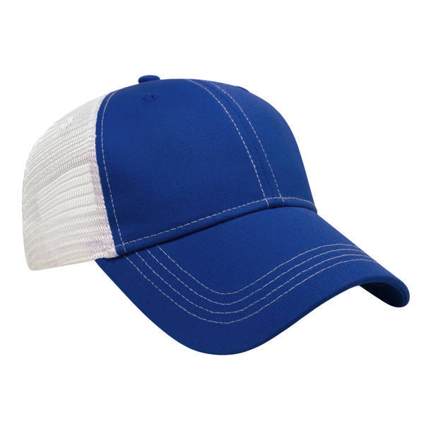 Classic Contrast Stitch Chino Constructed Cap with Mesh Back