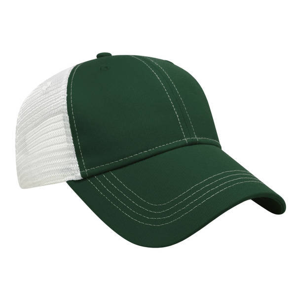 Classic Contrast Stitch Chino Constructed Cap with Mesh Back