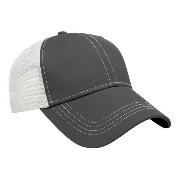 Classic Contrast Stitch Chino Constructed Cap with Mesh Back