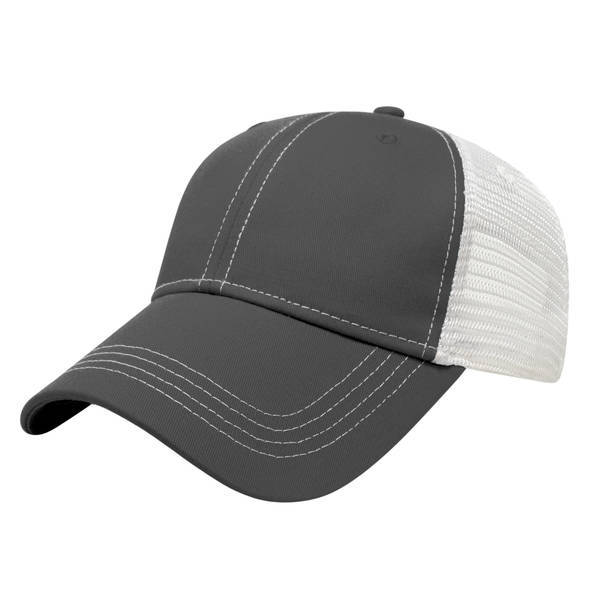 Classic Contrast Stitch Chino Constructed Cap with Mesh Back