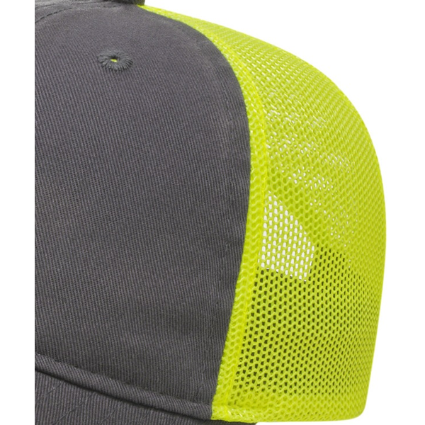 Two Tone Washed Chino Unconstructed Cap with Ultra Soft Mesh Back