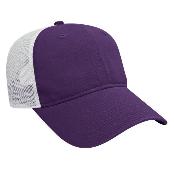 Two Tone Washed Chino Unconstructed Cap with Ultra Soft Mesh Back