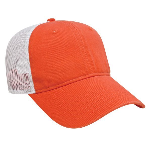 Two Tone Washed Chino Unconstructed Cap with Ultra Soft Mesh Back