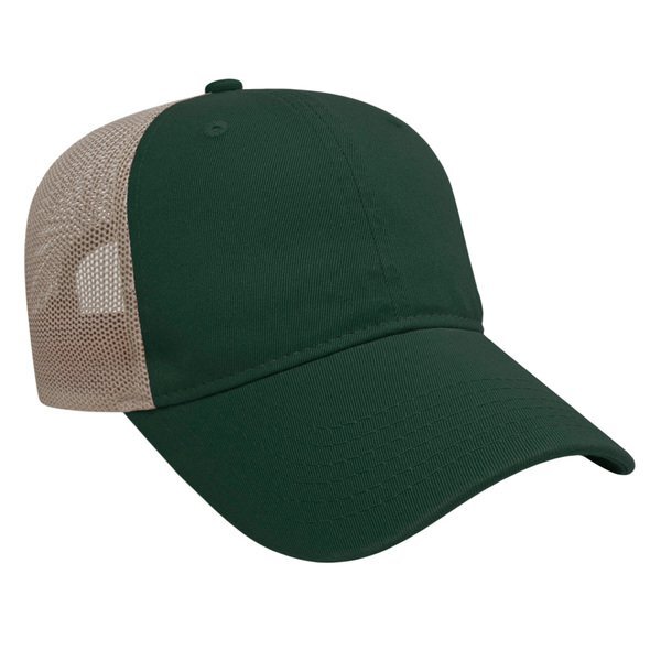 Two Tone Washed Chino Unconstructed Cap with Ultra Soft Mesh Back