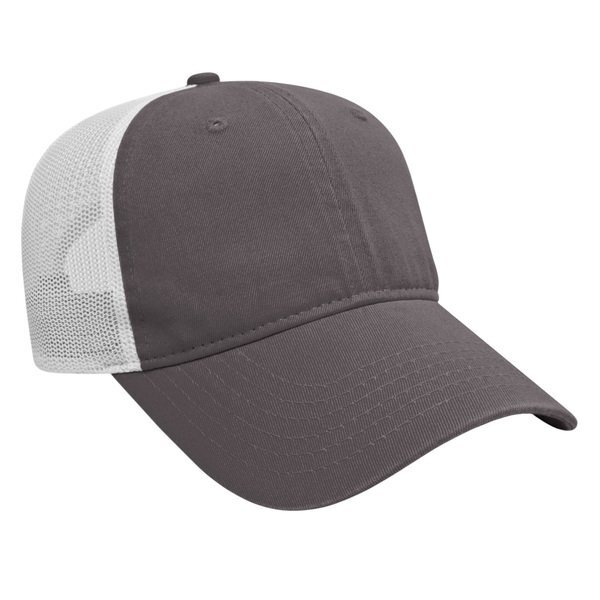 Two Tone Washed Chino Unconstructed Cap with Ultra Soft Mesh Back